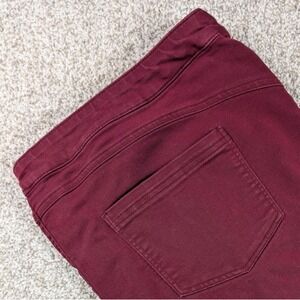 CJ Banks Women's Burgundy Mid Rise‎ Cropped Straight Leg Pants Size 24W